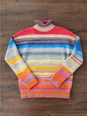 GAP Multicolor Striped Turtleneck Sweater